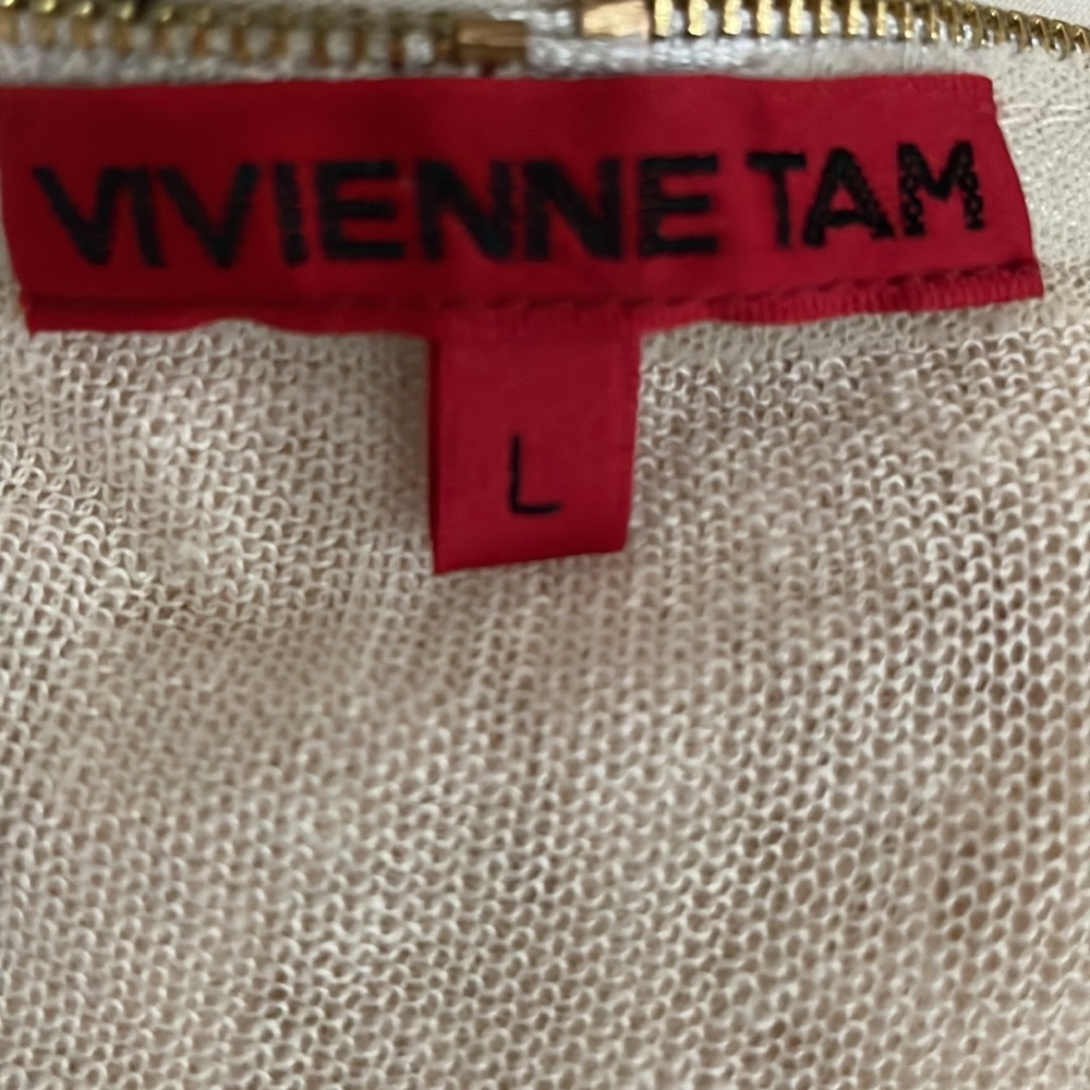 Vivienne Tam 3/4 sleeve ruffle cover up top size L - Picture 4 of 5